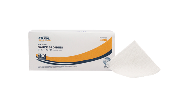 12 Ply Non Sterile Gauze Sponges 3" X 3"  (200 Per Bag)