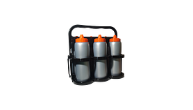 6 – 32 Oz. Non Labeled Squeeze Bottles With Folding Bottle Carrier Set