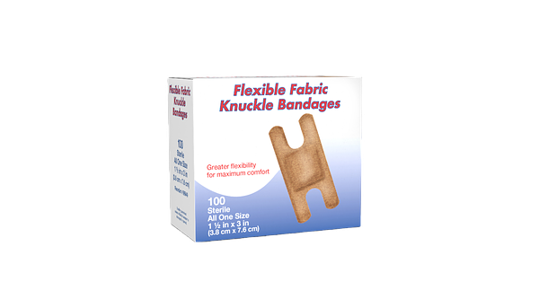 1 1/2" X 3" Knuckle Flexible Fabric Adhesive Bandages  (100 Per Box)