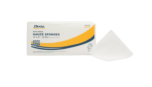 12 Ply Non Sterile Gauze Sponges 4" X 4"  (200 Per Bag)