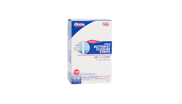 Sterile Medium Butterfly Wound Closure Strips,  3/8" X 1 13/16"  (100 Per Box)