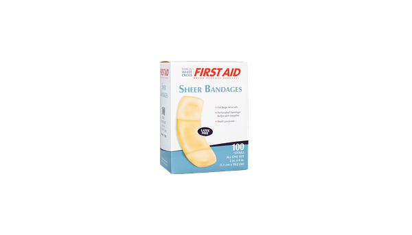 2" X 4" X Large Sheer Adhesive Bandages  (100 Per Box)