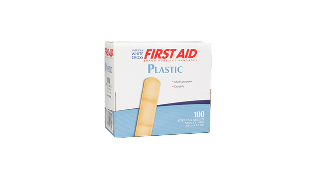 5/8" X 2 1/4" Kid Size Plastic Adhesive Bandages  (100 Per Box)
