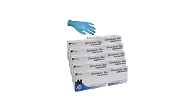 Derm Assist Blue Synthetic Powder Free Stretch Vinyl Exam Gloves, 100 Per Box (10 Boxes Per Case)