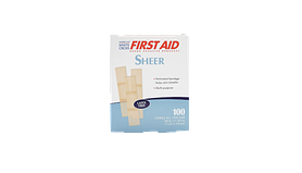 3/8" X 1 1/2" Mini Sheer Adhesive Bandages  (100 Per Box)